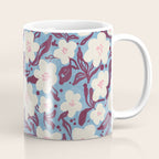 Cream Burgundy Blue Floral  Coffee Mug Gallery Image 1