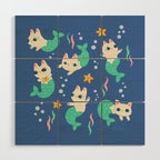 Pretty Purrmaids - Cat Mermaids Wood Wall Art Gallery Image 1