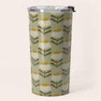 Retro Floral Sage - Mid Century Modern Daisy Travel Mug Gallery Image 2