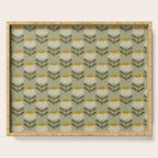 Retro Floral Sage - Mid Century Modern Daisy Serving Tray Gallery Image 1