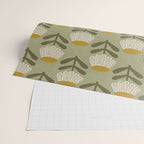 Retro Floral Sage - Mid Century Modern Daisy Wrapping Paper Gallery Image 2
