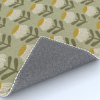Retro Floral Sage - Mid Century Modern Daisy Rug Gallery Image 4