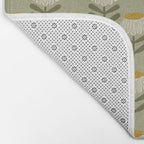 Retro Floral Sage - Mid Century Modern Daisy Bath Mat Gallery Image 2