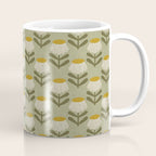 Retro Floral Sage - Mid Century Modern Daisy Coffee Mug Gallery Image 1