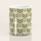 Retro Floral Sage - Mid Century Modern Daisy Coffee Mug Gallery Image 4