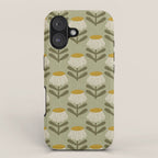 Retro Floral Sage - Mid Century Modern Daisy iPhone Case Gallery Image 1