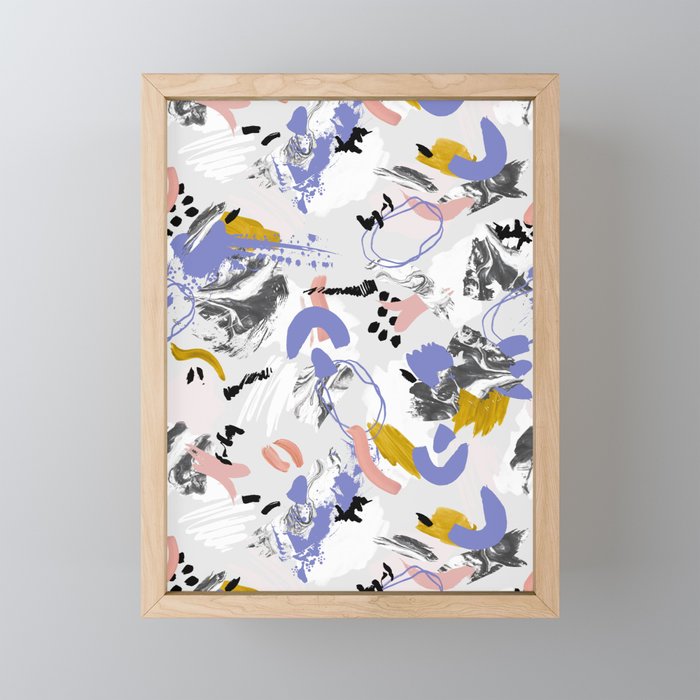 Abstract brush strokes splashes Mini Art Print Gallery Image 1
