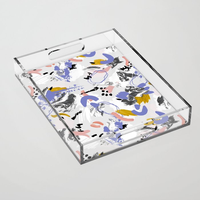 Abstract brush strokes splashes Acrylic Tray Gallery Image 1