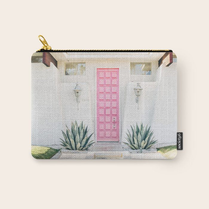 Pink Door in Palm Springs California Photo - Mid Century Modern Architecture Carry All Pouch Gallery Image 1