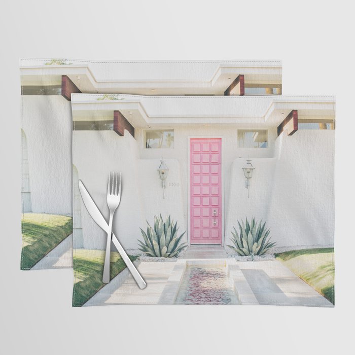 Pink Door in Palm Springs California Photo - Mid Century Modern Architecture Placemat Gallery Image 1