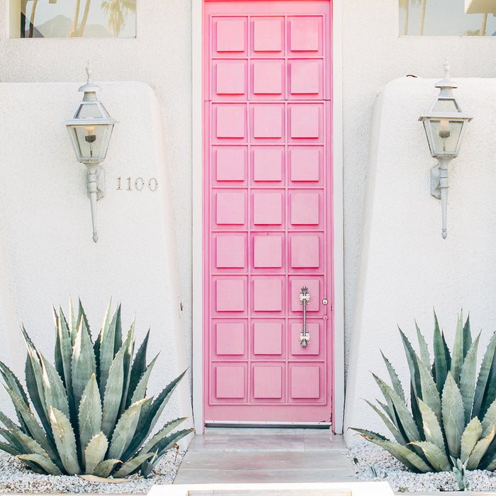 Pink Door in Palm Springs California Photo - Mid Century Modern Architecture Coffee Mug Gallery Image 2