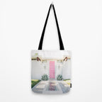 Pink Door in Palm Springs California Photo - Mid Century Modern Architecture Tote Bag Gallery Image 2