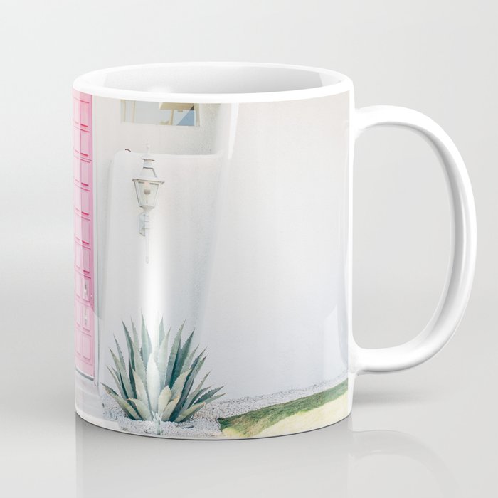 Pink Door in Palm Springs California Photo - Mid Century Modern Architecture Coffee Mug Gallery Image 1