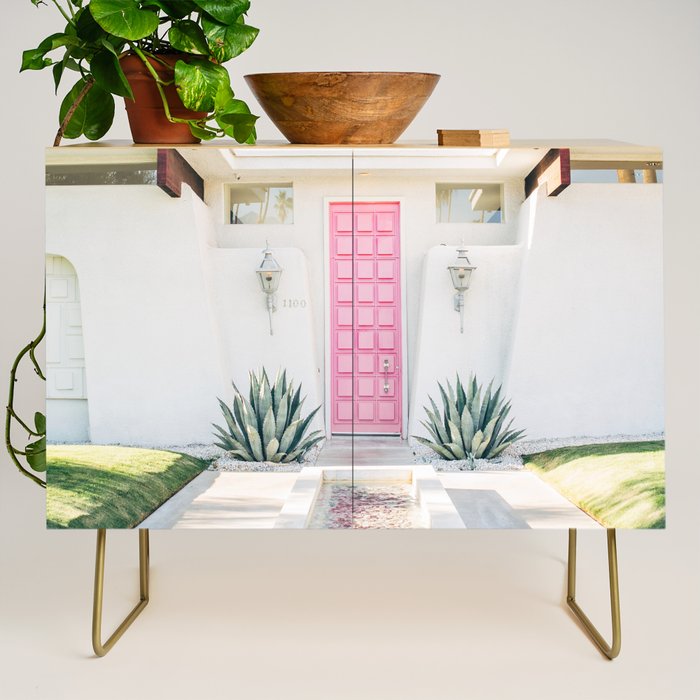 Pink Door in Palm Springs California Photo - Mid Century Modern Architecture Credenza Gallery Image 1
