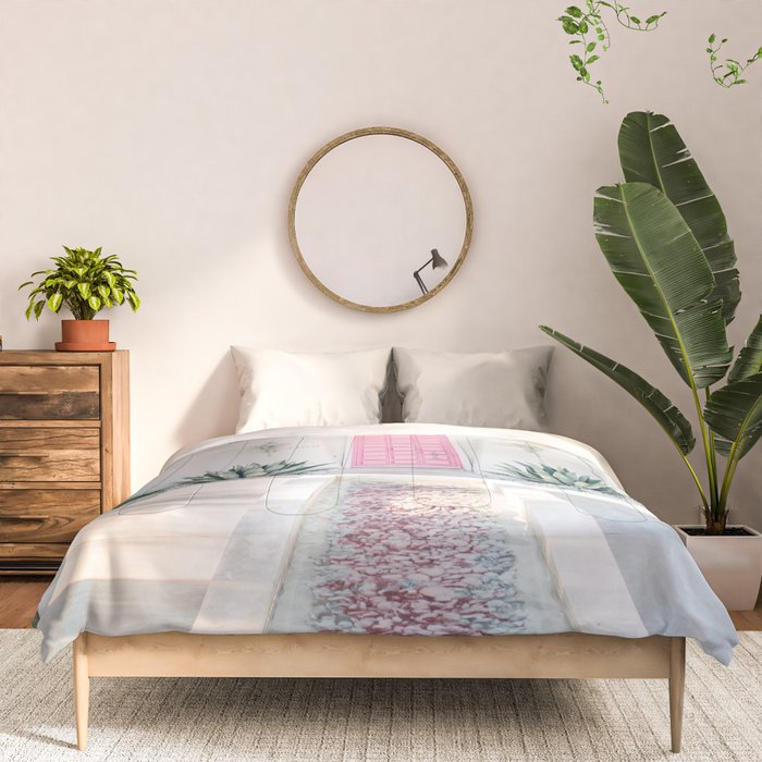 Pink Door in Palm Springs California Photo - Mid Century Modern Architecture Comforter Gallery Image 3