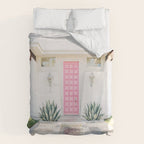 Pink Door in Palm Springs California Photo - Mid Century Modern Architecture Duvet Cover Gallery Image 6