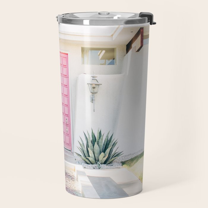 Pink Door in Palm Springs California Photo - Mid Century Modern Architecture Travel Mug Gallery Image 2