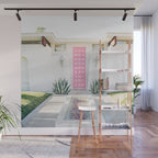 Pink Door in Palm Springs California Photo - Mid Century Modern Architecture Wall Mural Gallery Image 1