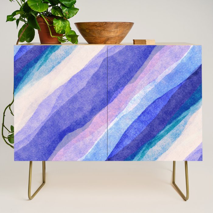Ripples abstract diagonal stripe Credenza Gallery Image 1