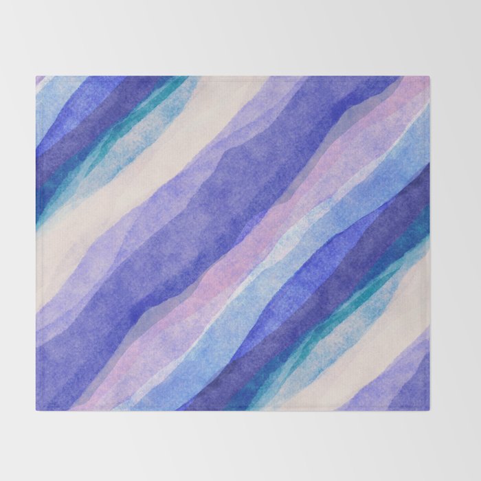 Ripples abstract diagonal stripe Throw Blanket Gallery Image 2