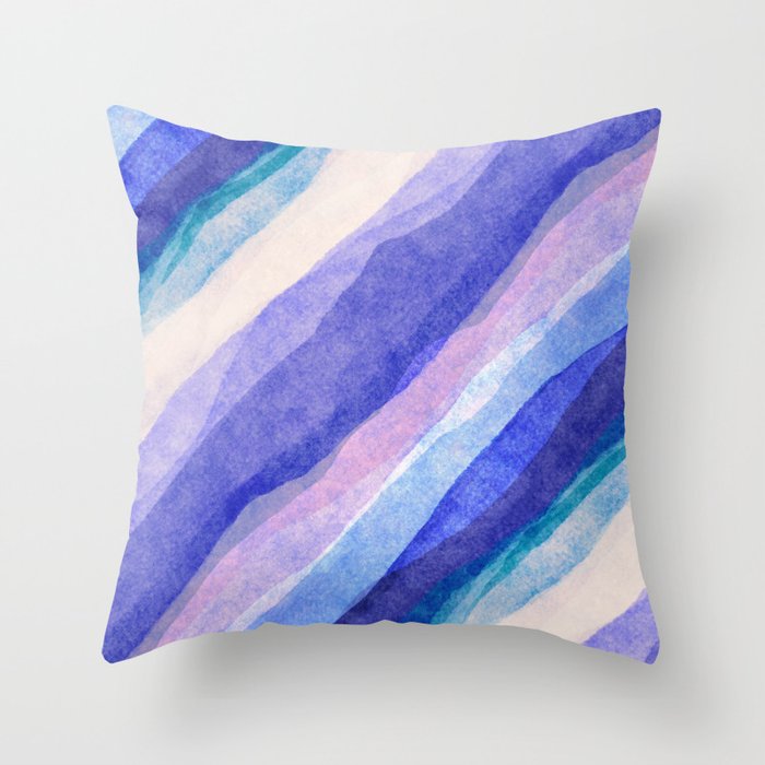 Ripples abstract diagonal stripe Throw Pillow Gallery Image 6