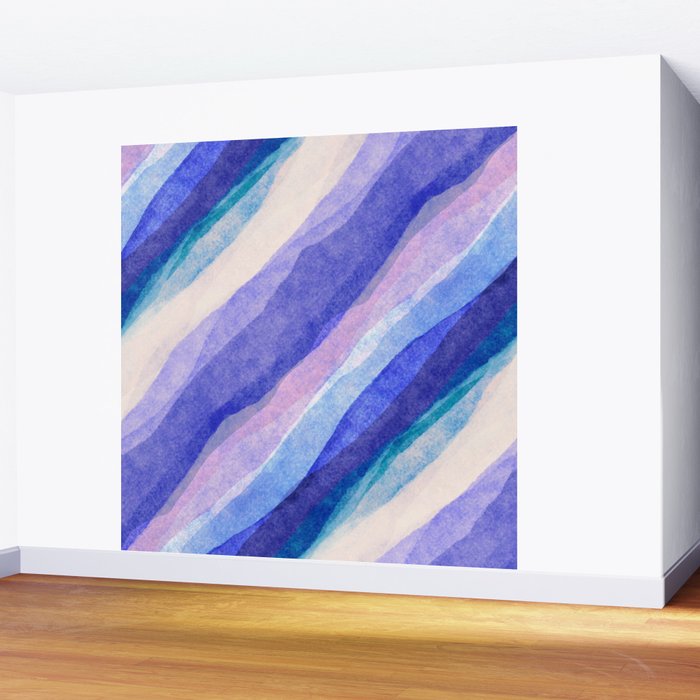 Ripples abstract diagonal stripe Wall Mural Gallery Image 2