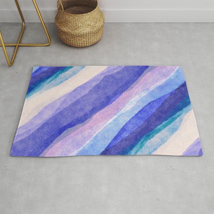 Ripples abstract diagonal stripe Rug Gallery Image 1