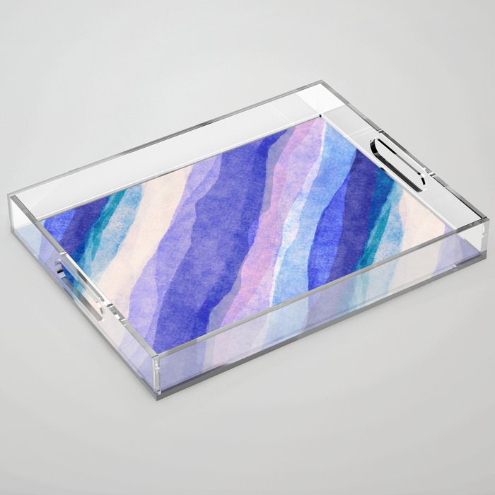 Ripples abstract diagonal stripe Acrylic Tray Gallery Image 1