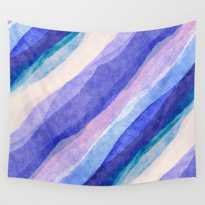 Ripples abstract diagonal stripe Wall Tapestry Gallery Image 4