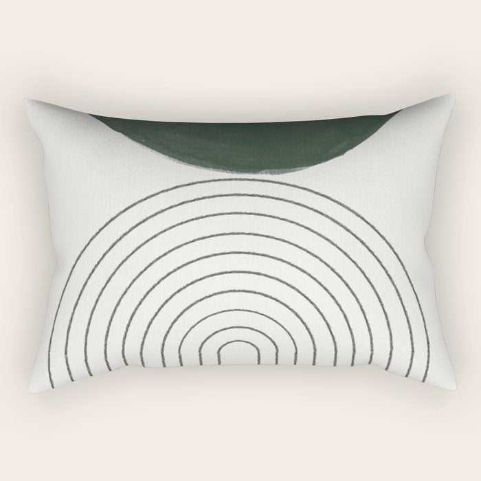 Green and Black Composition Rectangular Pillow Gallery Image 2
