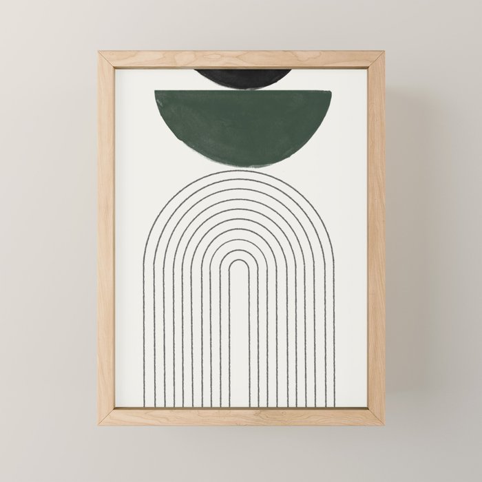 Green and Black Composition Mini Art Print Gallery Image 1