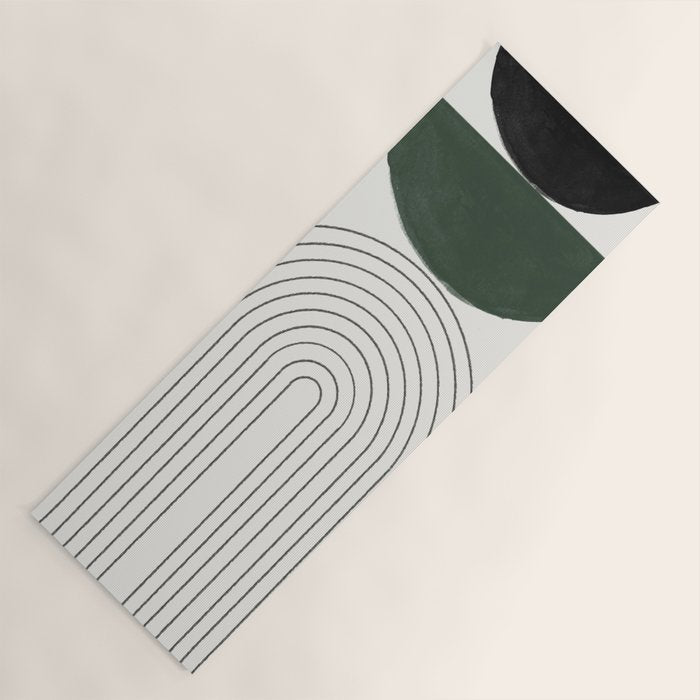 Green and Black Composition Yoga Mat Gallery Image 1