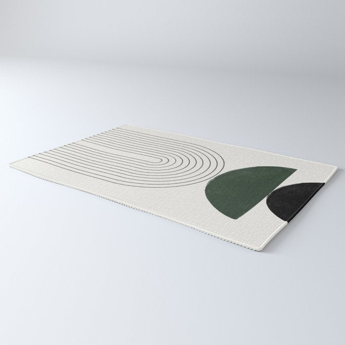 Green and Black Composition Rug Gallery Image 3