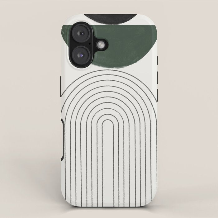 Green and Black Composition iPhone Case Gallery Image 1