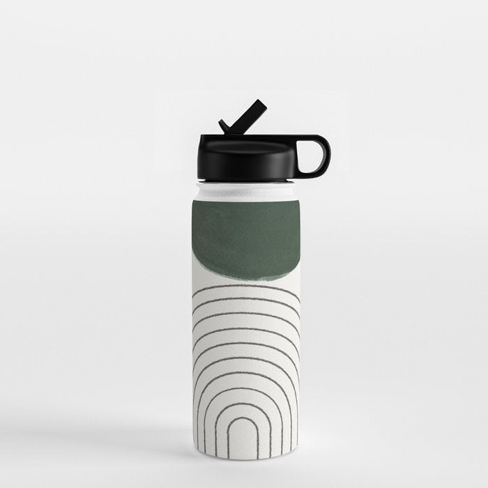 Green and Black Composition Water Bottle Gallery Image 1
