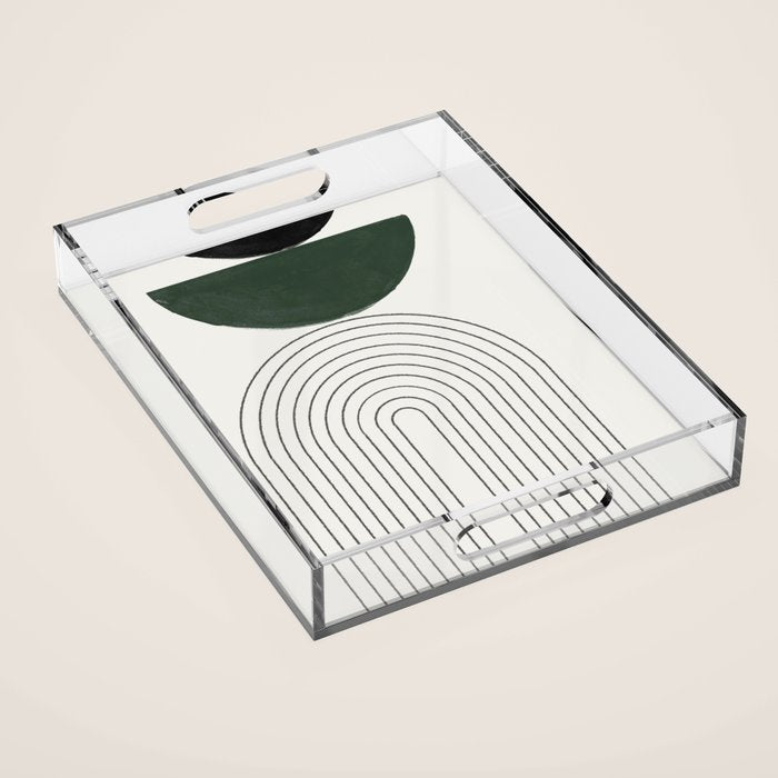 Green and Black Composition Acrylic Tray Gallery Image 1