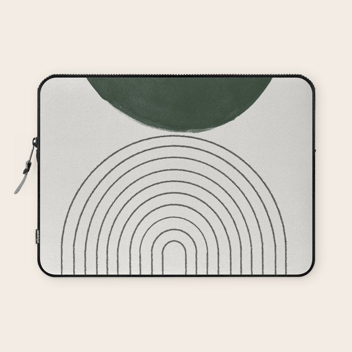 Green and Black Composition Laptop Sleeve Gallery Image 1