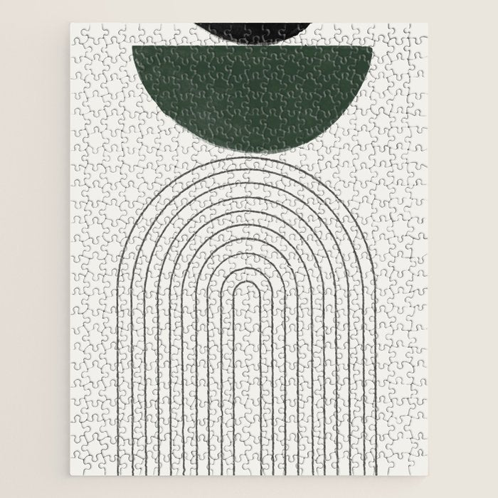 Green and Black Composition Jigsaw Puzzle Gallery Image 1