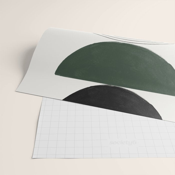 Green and Black Composition Wrapping Paper Gallery Image 2