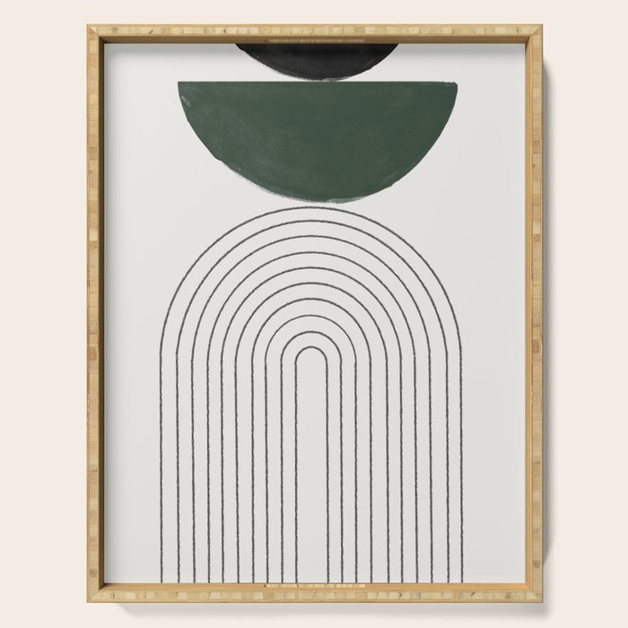 Green and Black Composition Serving Tray Gallery Image 1