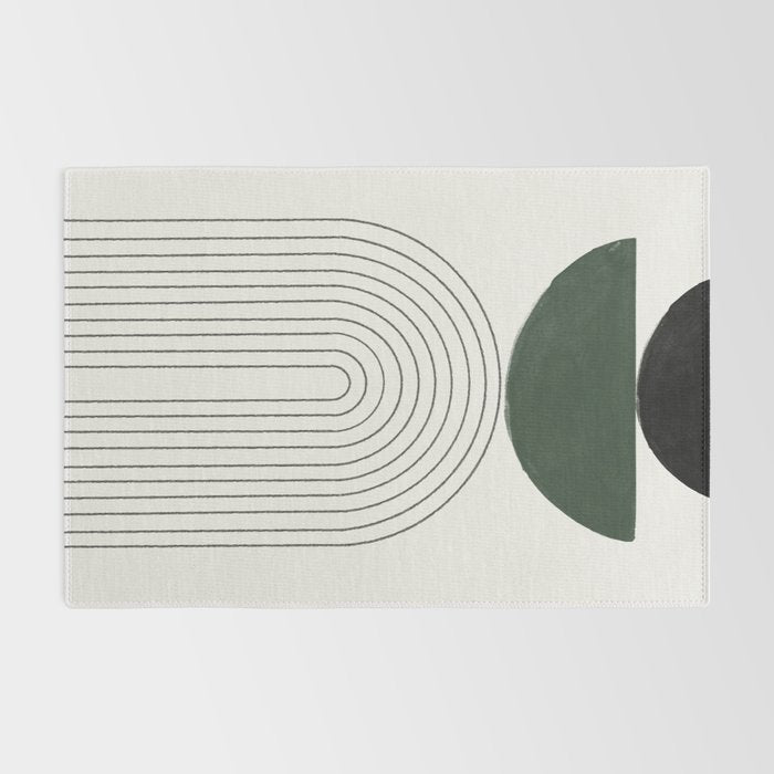 Green and Black Composition Rug Gallery Image 2