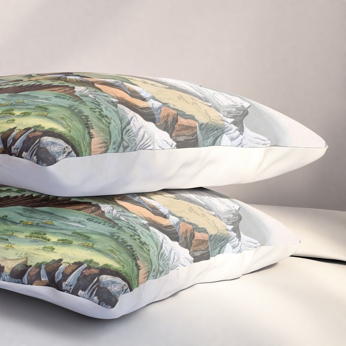 Rivers and Mountains of the World (1829) Pillow Sham Gallery Image 3