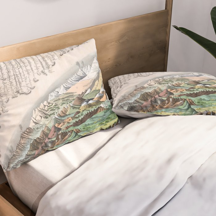 Rivers and Mountains of the World (1829) Pillow Sham Gallery Image 2
