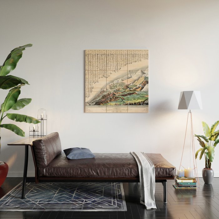 Rivers and Mountains of the World (1829) Wood Wall Art Gallery Image 2