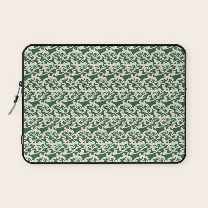Green Leaf Motif Laptop Sleeve Gallery Image 1