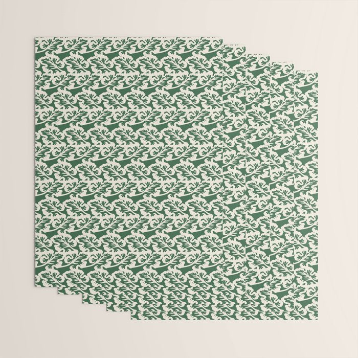 Green Leaf Motif Wrapping Paper Gallery Image 3