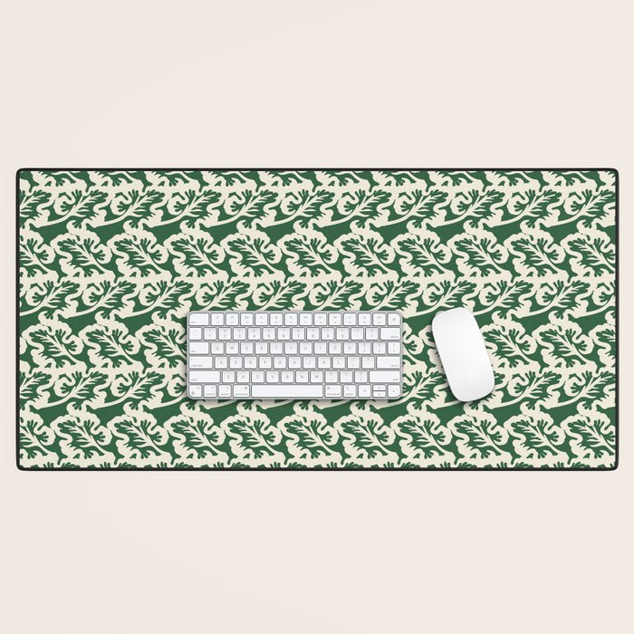Green Leaf Motif Desk Mat Gallery Image 1