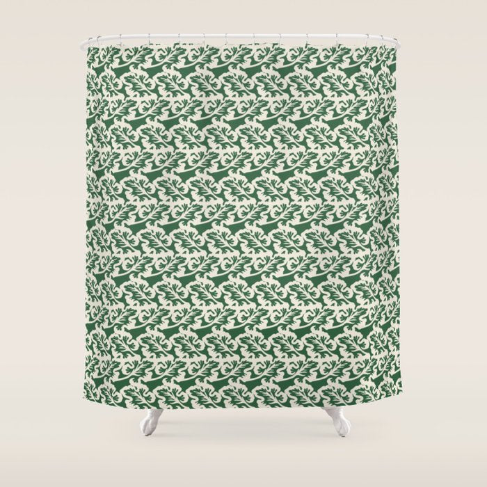 Green Leaf Motif Shower Curtain Gallery Image 1