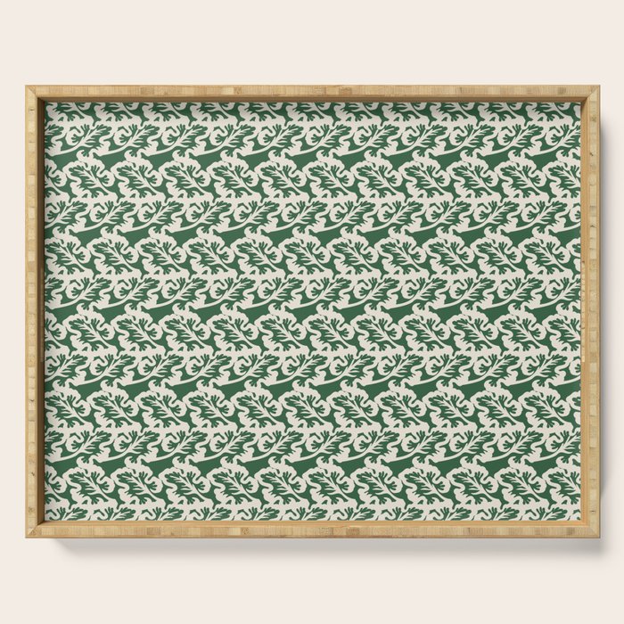 Green Leaf Motif Serving Tray Gallery Image 1
