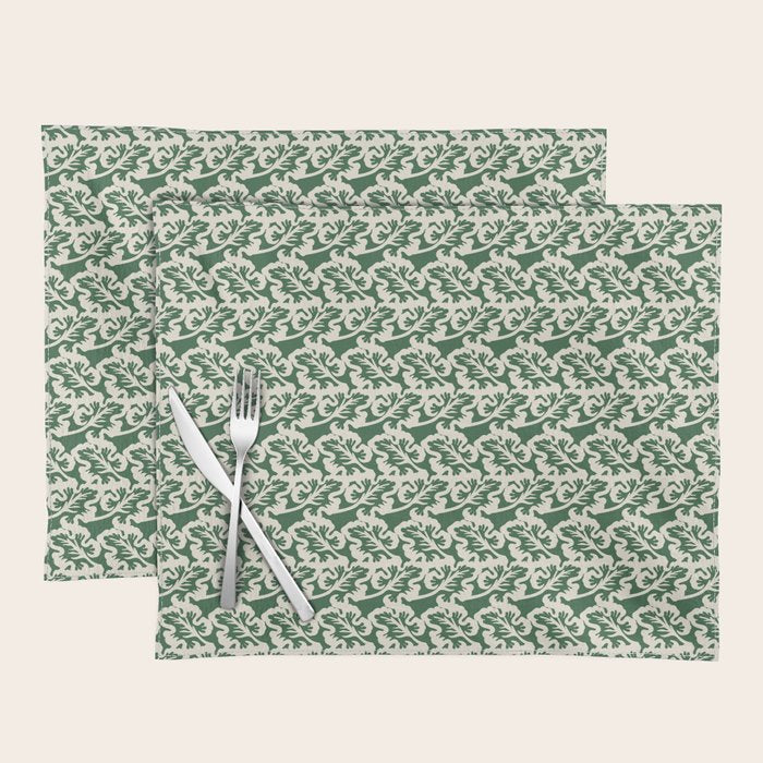 Green Leaf Motif Placemat Gallery Image 1